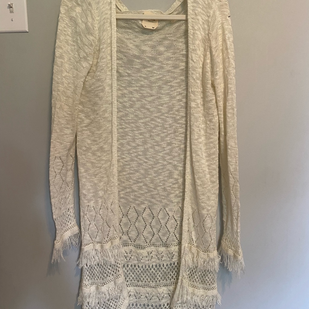 Francesca's Collections Cream Lace Cardigan
